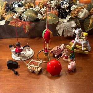 Vintage Wooden Ornament Bundle